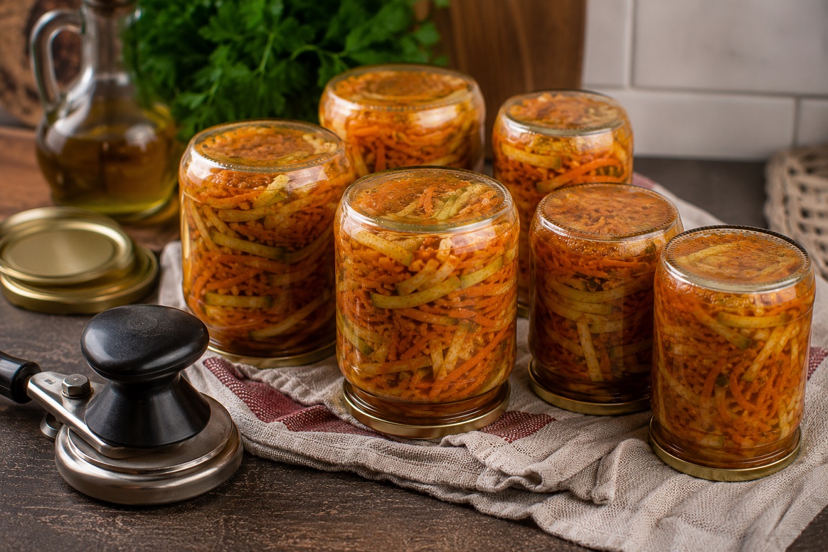 Укутывание банок с салатом