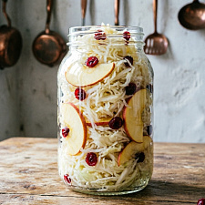 Капуста с клюквой и яблоками